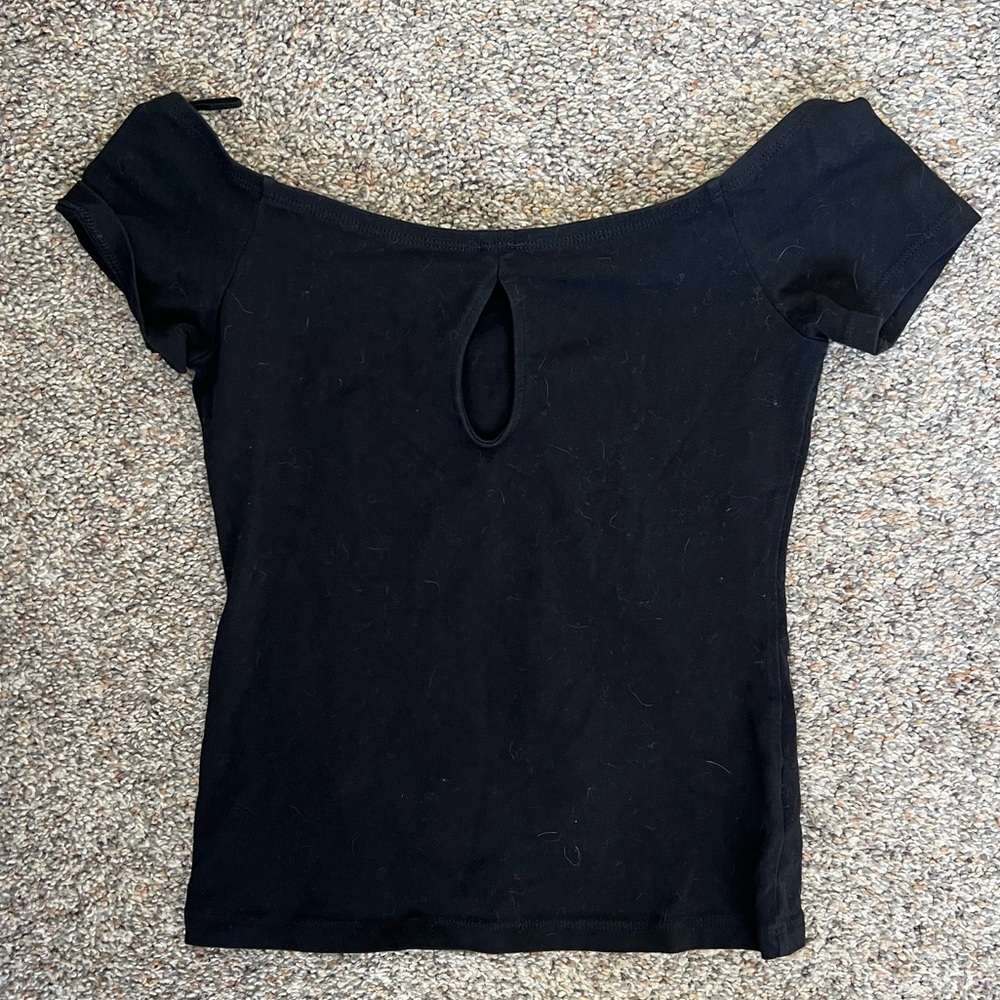 Express Off-Shoulder Keyhole Tee